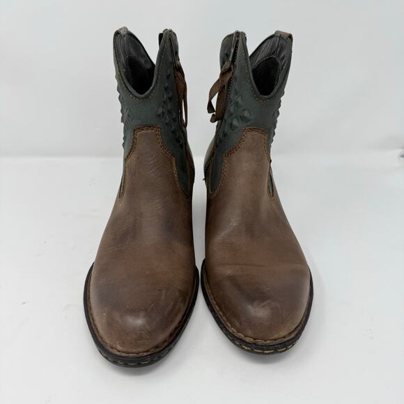 Born Brown and Dark Green Ankle Boots - Picture 2 of 8